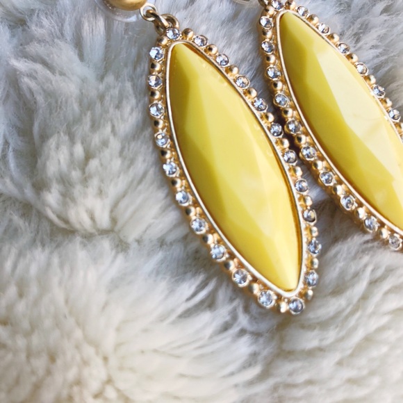 Yellow Gold Faceted Stone Dangle Earrings - Picture 2 of 2